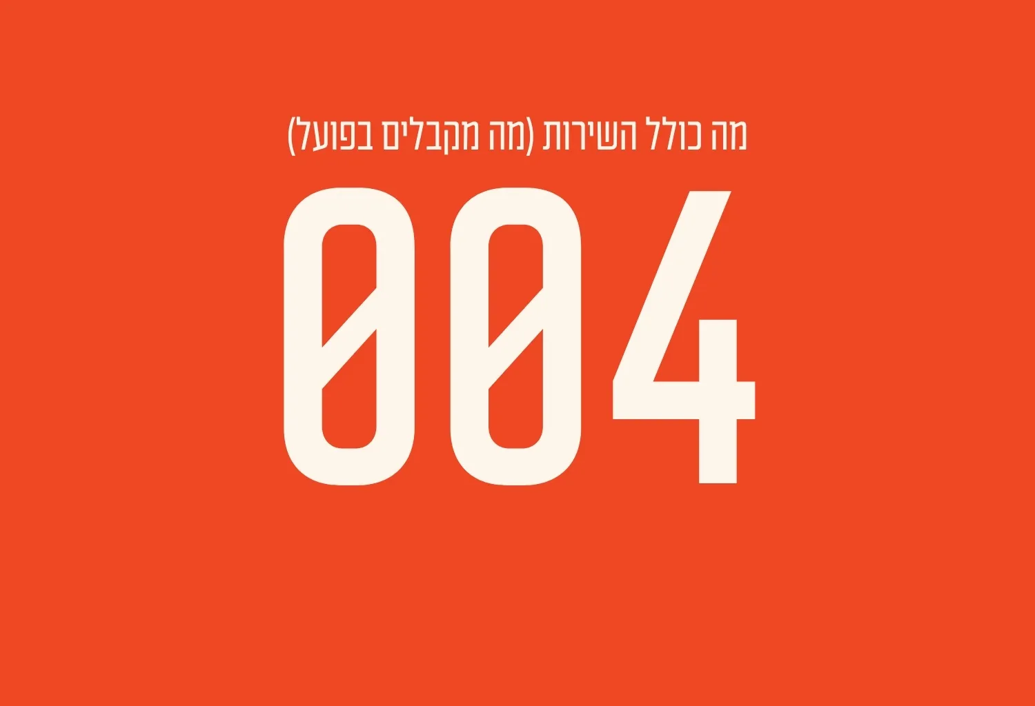 מה כולל השירות (מה מקבלים בפועל)